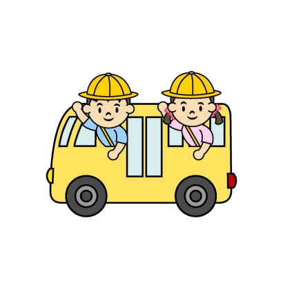 幼稚園の通学バスのイラスト