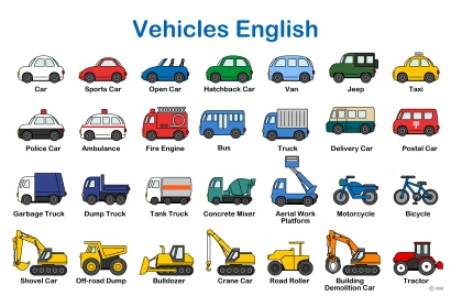 車の英語教材のイラスト