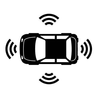 上から見た自動運転車マークのイラスト