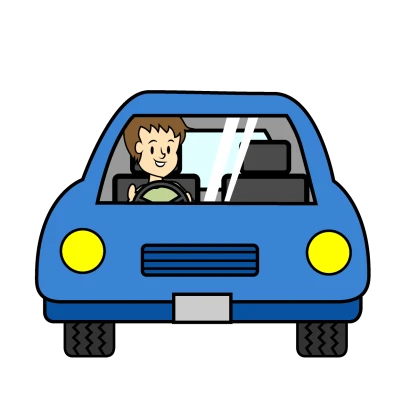 車を運転する男性のイラスト