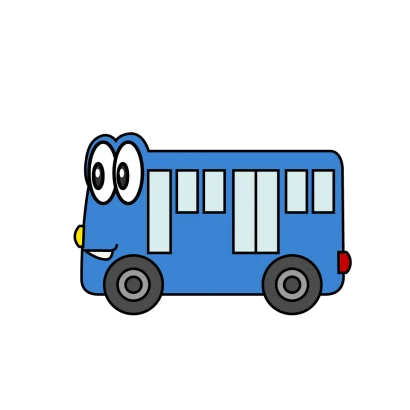 バスのキャラクターのイラスト