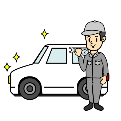 自動車整備士が修理した車のイラスト
