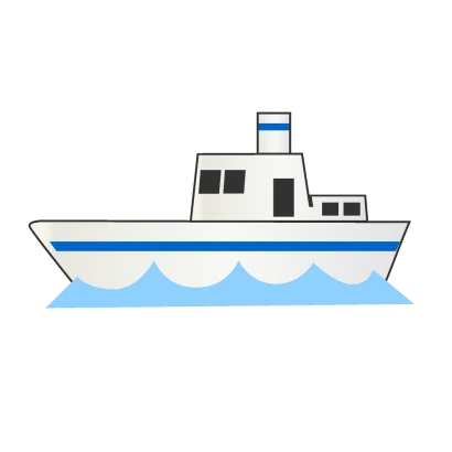 海の漁船のイラスト