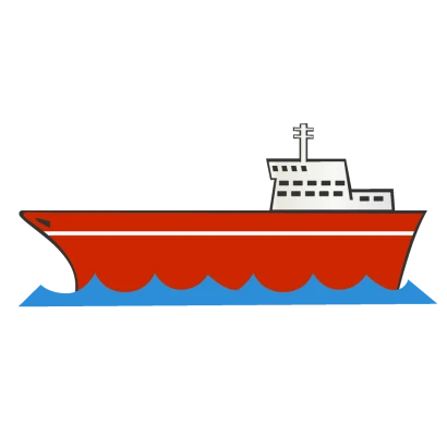 海の貨物船のイラスト