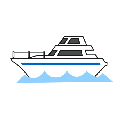 海のクルーザーのイラスト