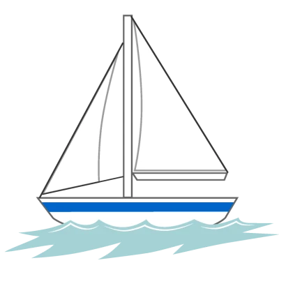 海のヨットのイラスト