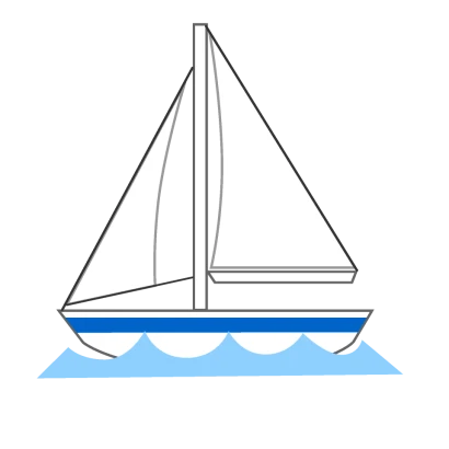 海のヨットのイラスト