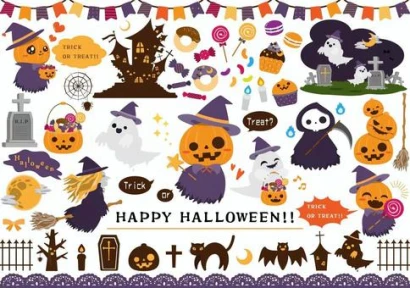 かわいいハロウィンのイラストセット