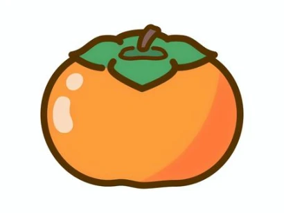 秋の味覚、柿のイラスト素材05