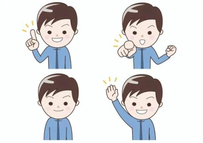 指差しなどの会社員シャツ姿セット