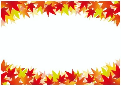 秋の紅葉した赤い紅葉のイラスト素材02