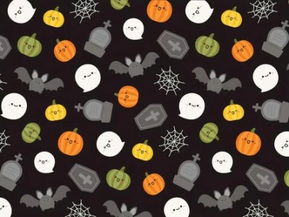 かわいいハロウィンのパターン素材01