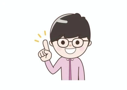 指差しポーズの会社員シャツ姿