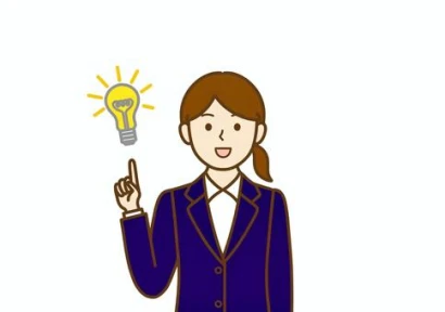 わかりやすい・ひらめきポーズの女性