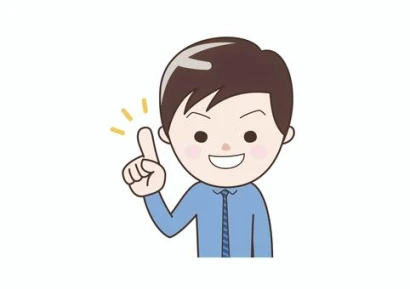 指差しポーズの会社員シャツ姿