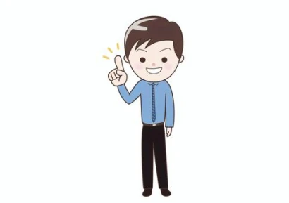 指差しポーズの会社員シャツ姿