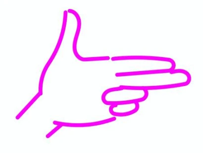 ピストルポーズ　ピンク