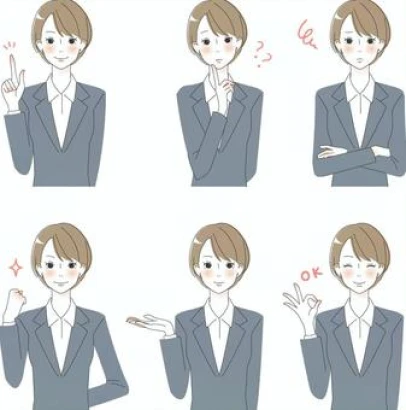 スーツ姿の大人女子　表情いろいろセット