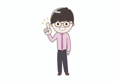 指差しポーズの会社員シャツ姿