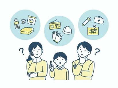 防災について考える親子