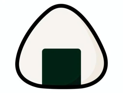 秋の新米、おにぎりのイラスト素材02