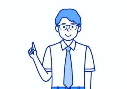 指差しポーズの先生・講師・ビジネスマン