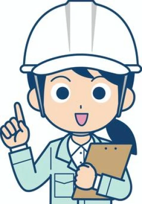 指差しする作業員の女性　ヘルメット