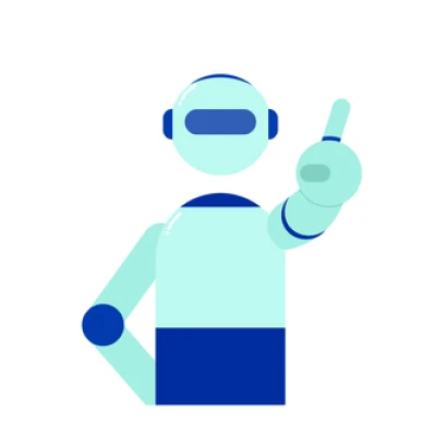 人差し指をたてているロボット