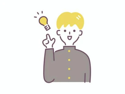 閃く男子学生