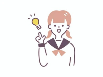 閃く女子学生