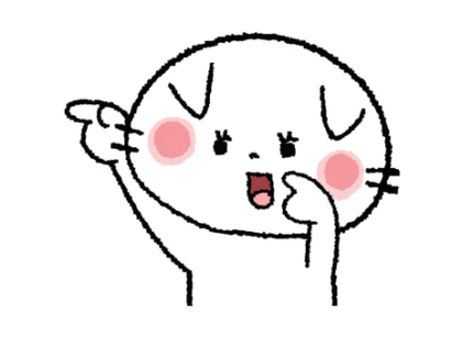 横を指さす猫