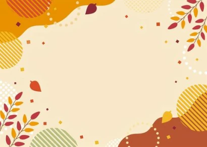 秋の紅葉した葉のポップなフレーム07