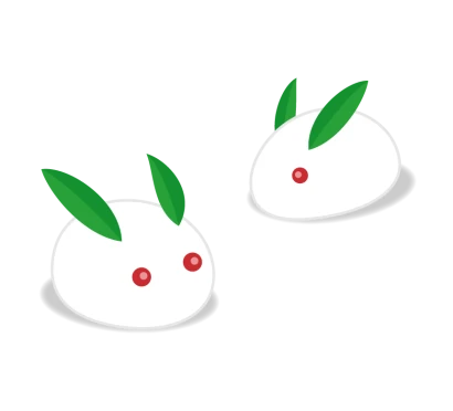 2匹の雪ウサギのイラスト