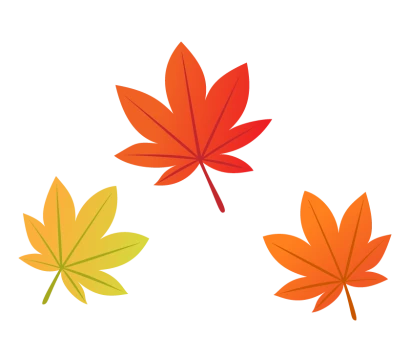 ３枚のもみじの葉のイラスト