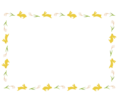 うさぎとススキの囲みフレーム・枠イラスト