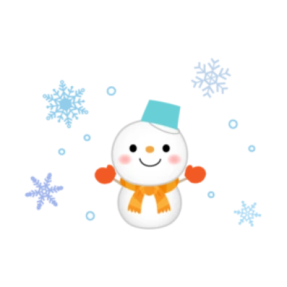 雪だるまと雪の結晶のイラスト