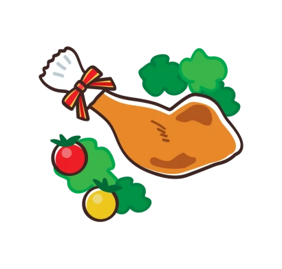 クリスマス・ローストチキンのイラスト_02