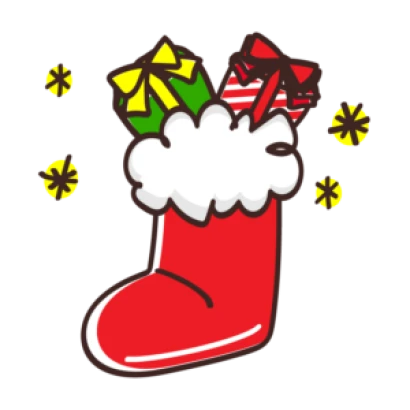 クリスマスブーツのイラスト