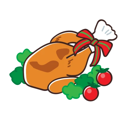 クリスマス・ローストチキンのイラスト