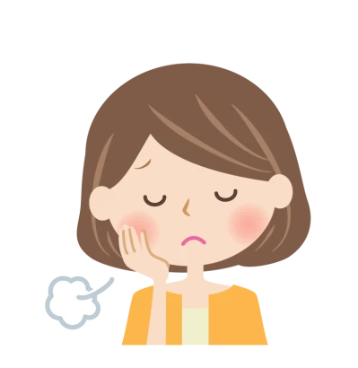 悩んでいる女性の顔イラスト