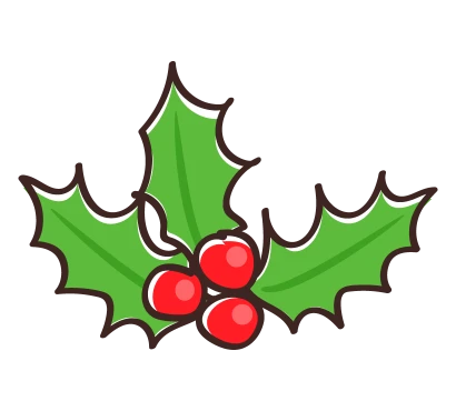 クリスマス・ヒイラギのイラスト