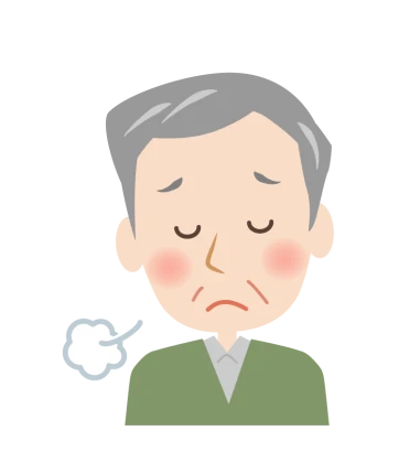 悩んでいるおじいさんの顔イラスト