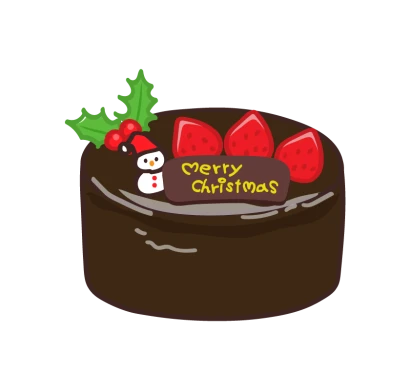 クリスマスケーキ・ザッハトルテのイラスト