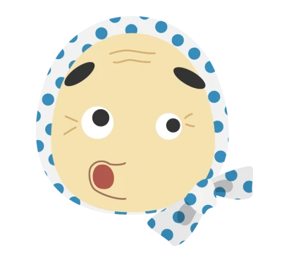 ひょっとこの顔のイラスト
