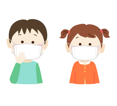 マスクをしている子供のイラスト