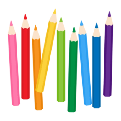 カラフルな色鉛筆のイラスト