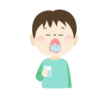 うがいをする男の子のイラスト