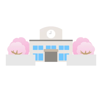 学校（春）のイラスト