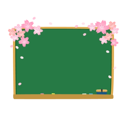 桜と黒板のフレーム・枠イラスト
