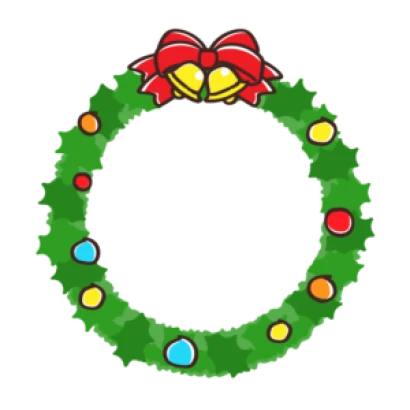 クリスマスリースのフレーム・枠イラスト